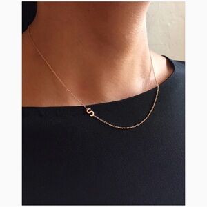 Zoe Lev Delicate Gold Necklace with “S”